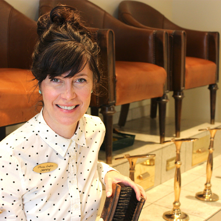 Meet Jenny Young, Founder of Penny Loafers Shoe Shine Company Inc. Jenny Young, owner of Penny Loafers Shoe Shine Company Inc., dedicated to providing expert shoe shine and leather care services