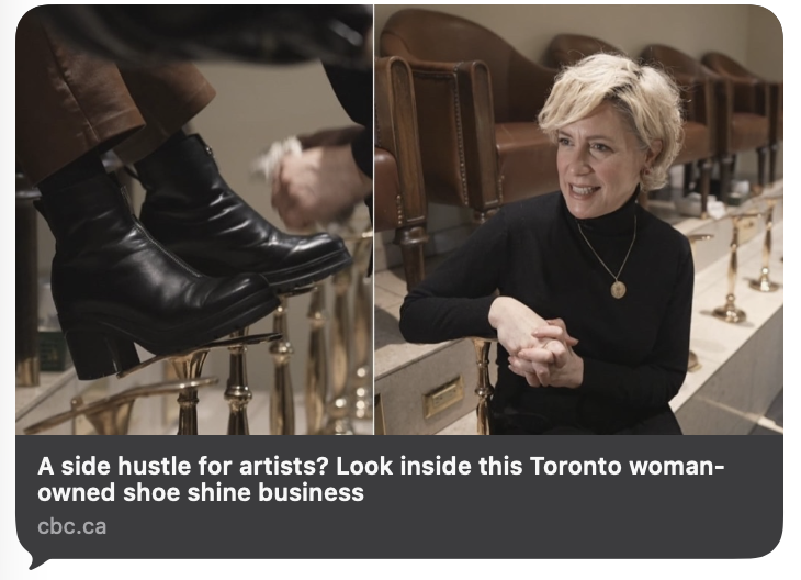 CBC News feature on Penny Loafers Shoe Shine, a women-led shoe shine company in Toronto<br />
